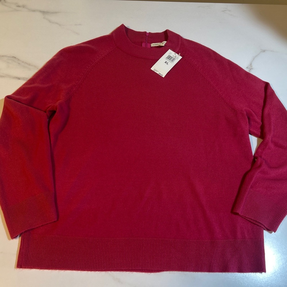 Carolyn Taylor Womens Sweater Size XL Long Sleeve Mock Neck Zip Pull On Pink